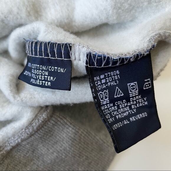 Tommy Hilfiger Y2K Flag Sweatshirt Embroidered Cotton Blend Gray XL GUC - Picture 6 of 10